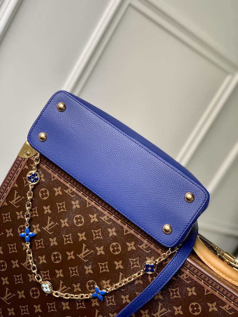LV M20844 Louis Vuitton Capucines MM Handbag Blue - Default Title - View 4
