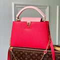LV M20845 Louis Vuitton Capucines MM Handbag Red - Default Title - View 1