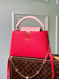 LV M20845 Louis Vuitton Capucines MM Handbag Red