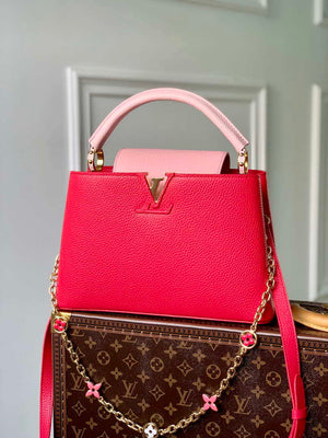 LV M20845 Louis Vuitton Capucines MM Handbag Red - Default Title - View 1