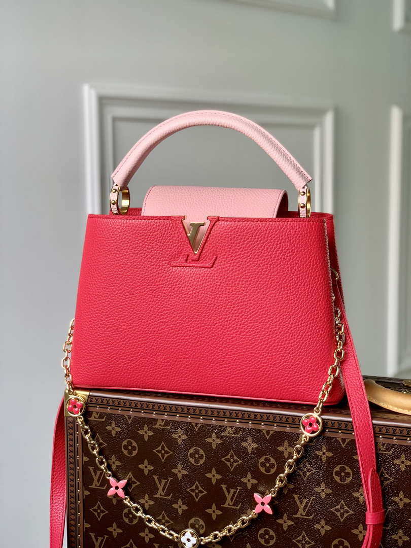 LV M20845 Louis Vuitton Capucines MM Handbag Red - Default Title - View 1
