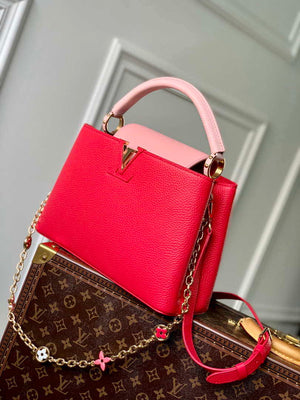 LV M20845 Louis Vuitton Capucines MM Handbag Red - Default Title - View 3