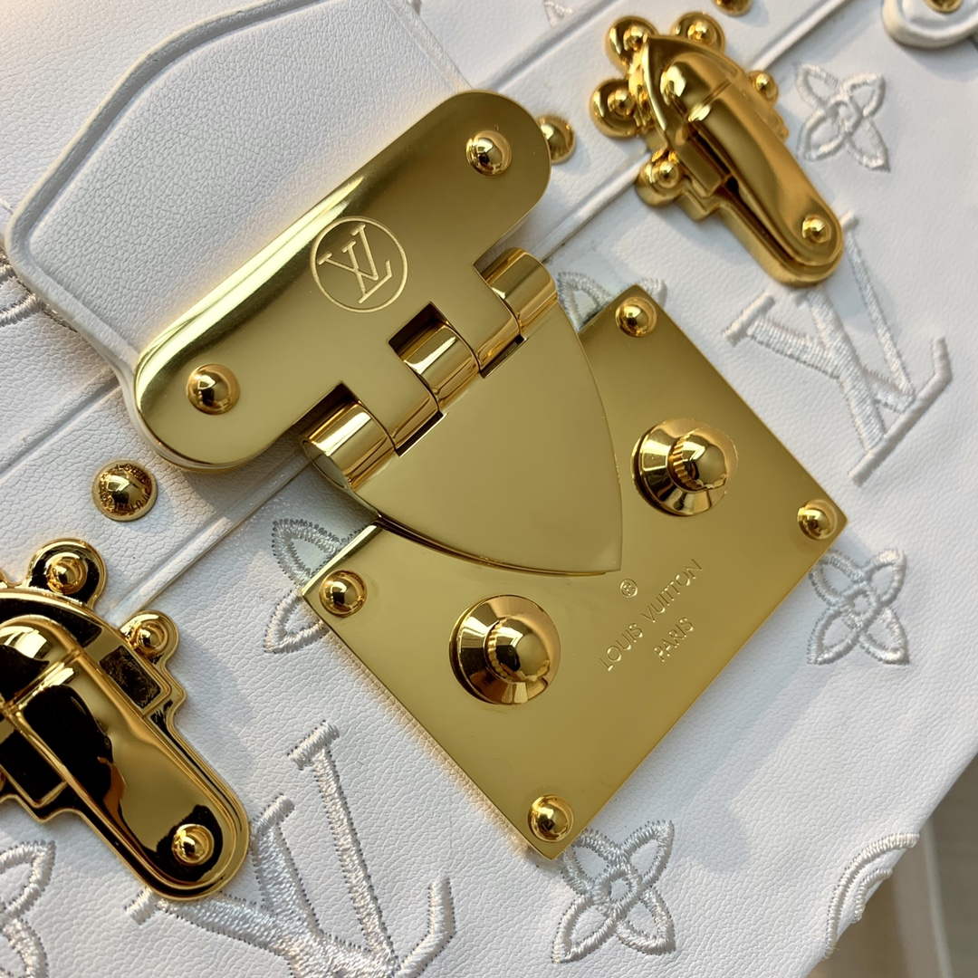 LV M20847 Louis Vuitton Petite Malle Handbag White - Default Title - View 4