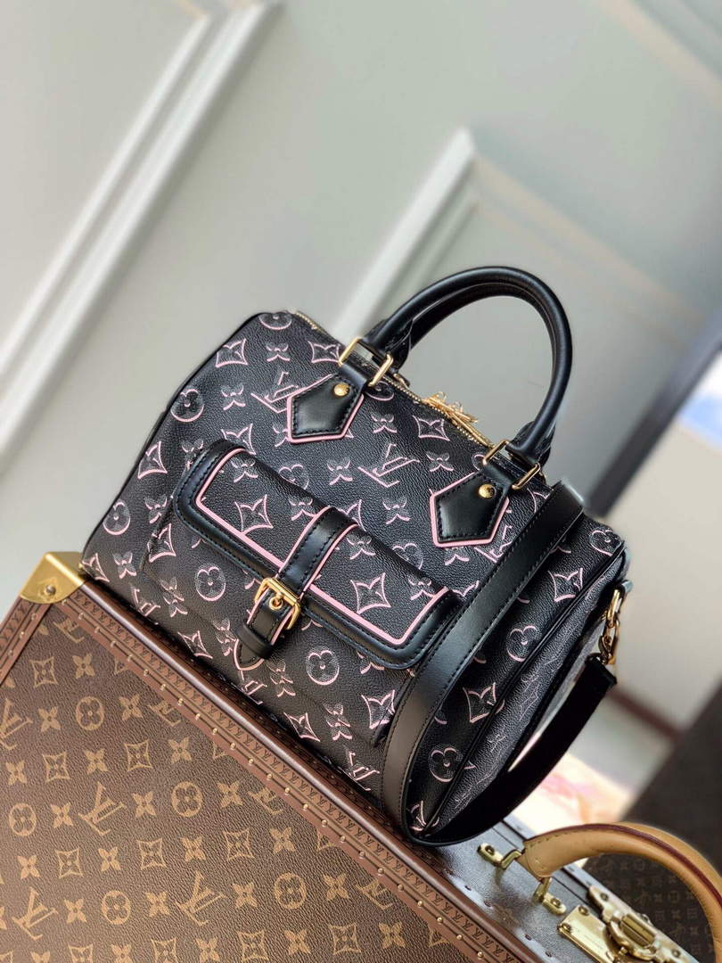 LV M20852 Louis Vuitton Speedy Bandouliere 25 Handbag Black - Default Title - View 1