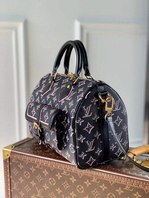 LV M20852 Louis Vuitton Speedy Bandouliere 25 Handbag Black - Default Title - View 3