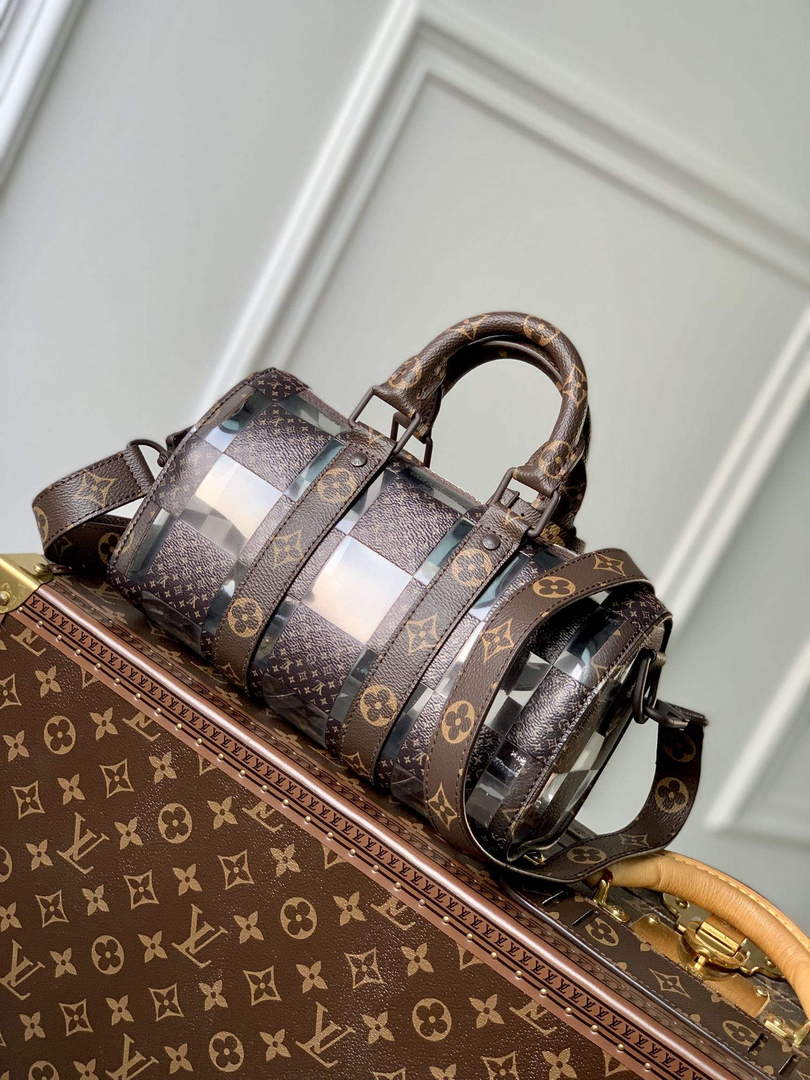 LV M20872 Louis Vuitton Keepall Bandouliere 25 Bag Brown - Default Title - View 1