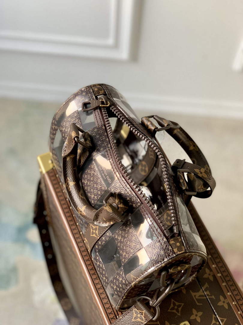LV M20872 Louis Vuitton Keepall Bandouliere 25 Bag Brown