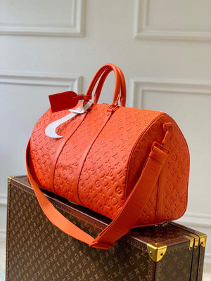 LV M20963 Louis Vuitton Keepall Bandouliere 50 Bag Orange - Default Title - View 3