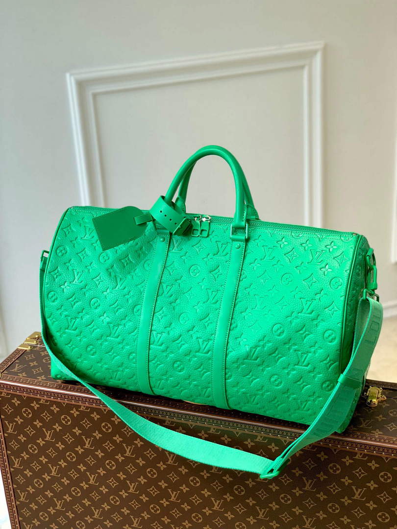 LV M20963 Louis Vuitton Keepall Bandouliere 50 Bag Minty Green - Default Title - View 1