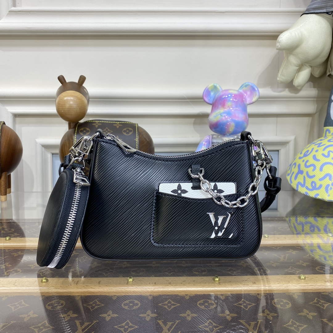 LV M20998 Louis Vuitton Marellini Bag Epi Leather Black - Default Title - View 1