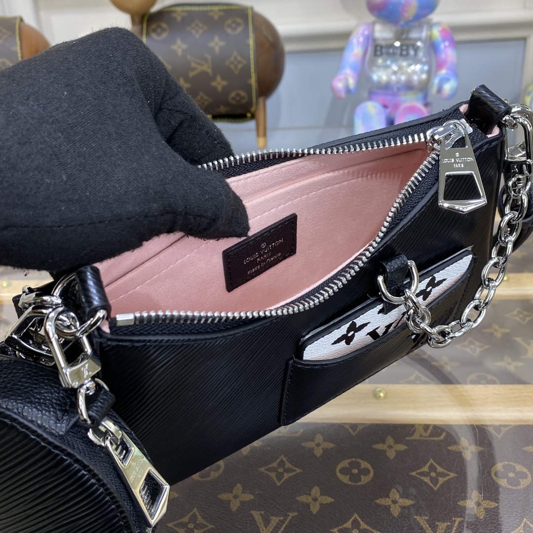 LV M20998 Louis Vuitton Marellini Bag Epi Leather Black - Default Title - View 9