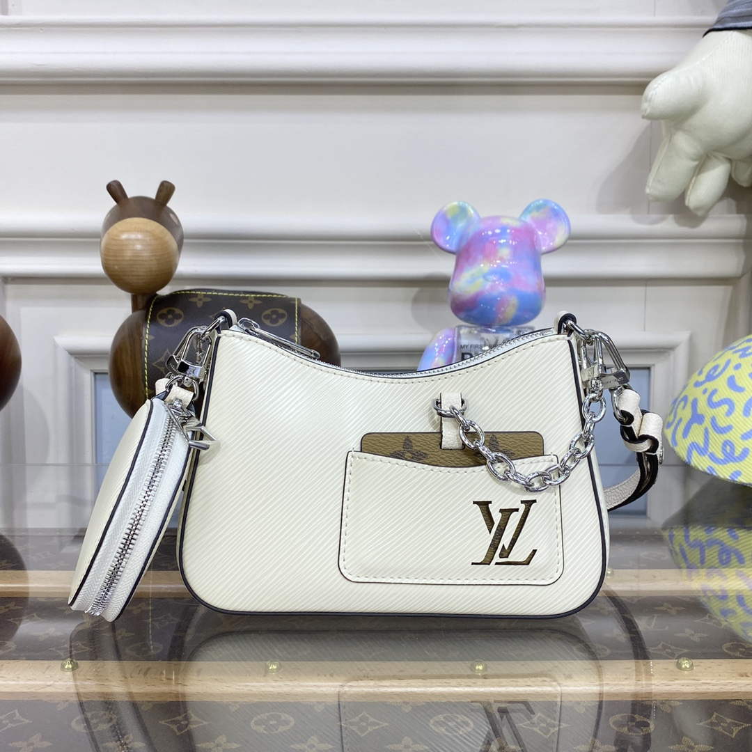 LV M20999 Louis Vuitton Marellini Bag Epi Leather White - Default Title - View 1