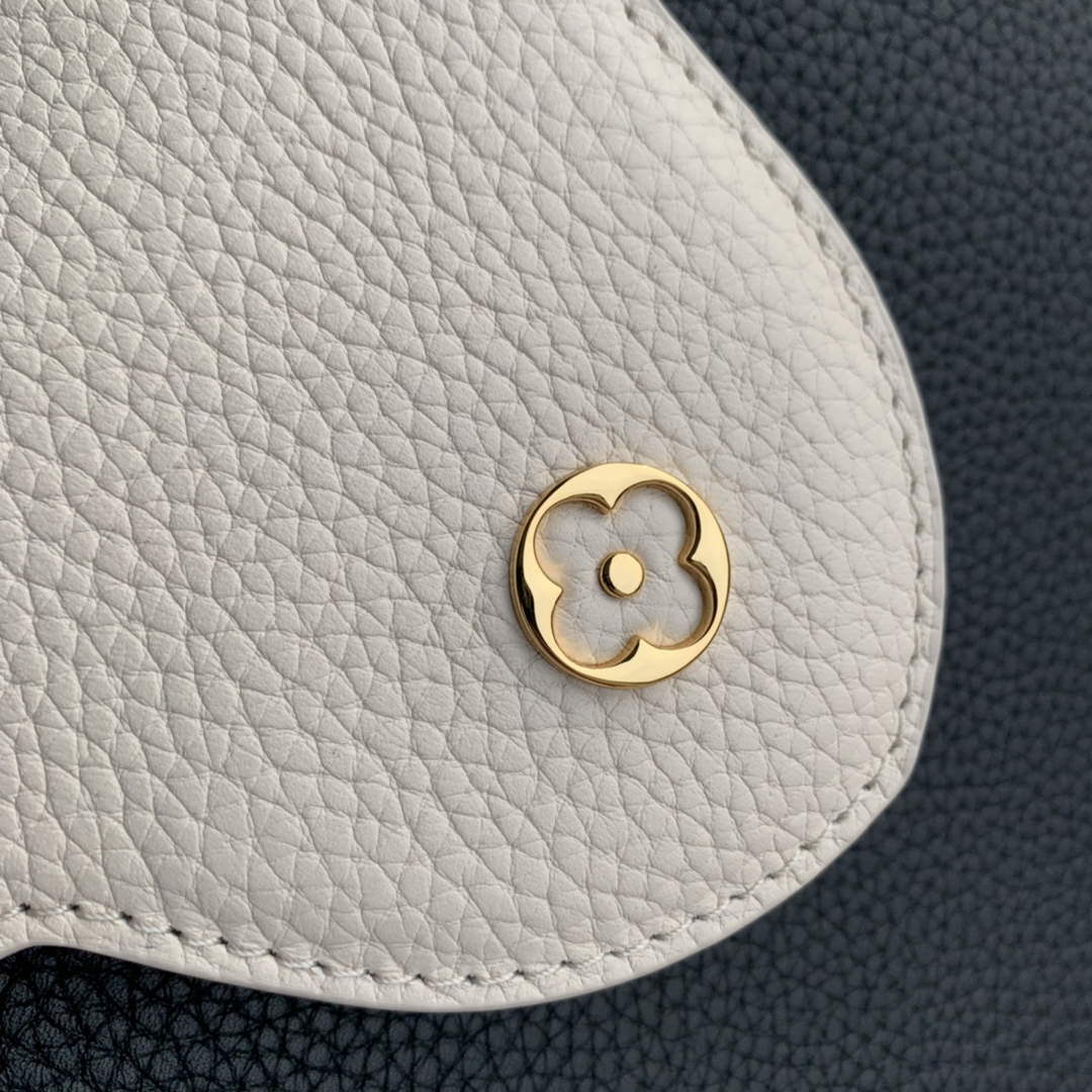 LV M21043 Louis Vuitton Capucines BB Handbag Black / Greige Doux / Scarlet - Default Title - View 6