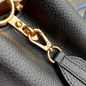 LV M21043 Louis Vuitton Capucines Mini Handbag Black / Greige Doux / Scarlet - Default Title - View 7