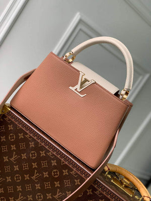 LV M21045 Louis Vuitton Capucines MM Bag Trianon Pink / Greige - Default Title - View 1