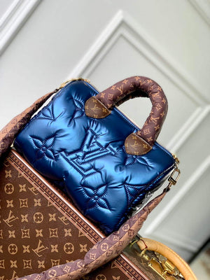 LV M21061 Louis Vuitton Speedy Bandouliere 25 Handbag Navy Blue - Default Title - View 1