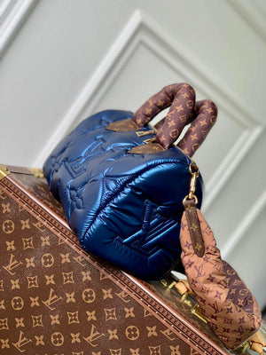 LV M21061 Louis Vuitton Speedy Bandouliere 25 Handbag Navy Blue - Default Title - View 9