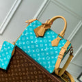 LV M21108 Louis Vuitton Speedy P9 Bandouliere 30 Bag Monogram Leather Fluorescent Lake Blue - Default Title - View 1