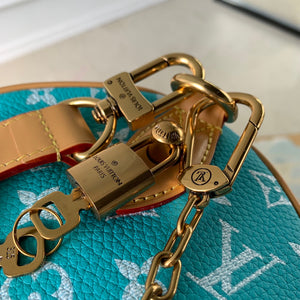 LV M21108 Louis Vuitton Speedy P9 Bandouliere 30 Bag Monogram Leather Fluorescent Lake Blue - Default Title - View 6
