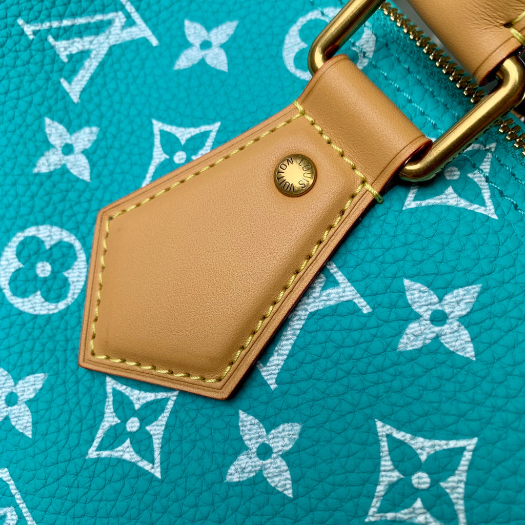 LV M21108 Louis Vuitton Speedy P9 Bandouliere 30 Bag Monogram Leather Fluorescent Lake Blue