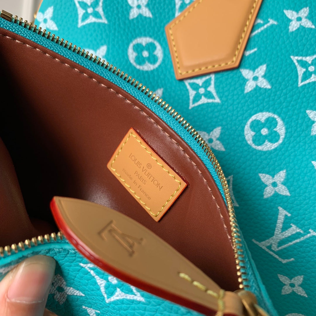 LV M21108 Louis Vuitton Speedy P9 Bandouliere 30 Bag Monogram Leather Fluorescent Lake Blue - Default Title - View 8