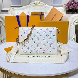 LV M21209 Louis Vuitton Coussin PM Handbag White and Pink - Default Title - View 1