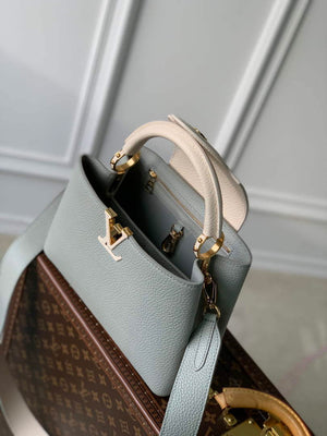 LV M21296 Louis Vuitton Capucines BB Handbag Steeple Gray / Greige - Default Title - View 8