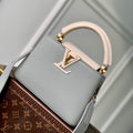 LV M21296 Louis Vuitton Capucines Mini Handbag Steeple Gray / Greige - Default Title - View 1