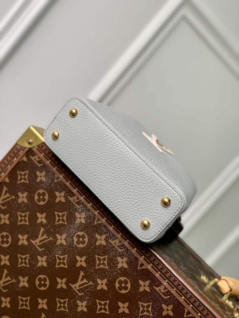 LV M21296 Louis Vuitton Capucines Mini Handbag Steeple Gray / Greige - Default Title - View 4