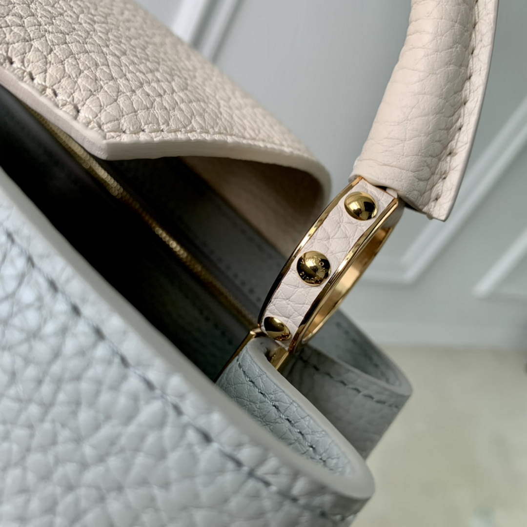 LV M21296 Louis Vuitton Capucines Mini Handbag Steeple Gray / Greige - Default Title - View 8
