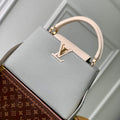 LV M21296 Louis Vuitton Capucines MM Bag Steeple Gray / Greige - Default Title - View 1