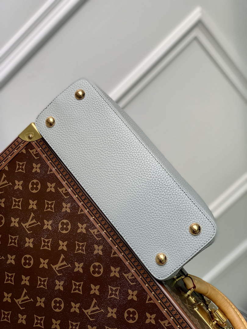 LV M21296 Louis Vuitton Capucines MM Bag Steeple Gray / Greige - Default Title - View 4