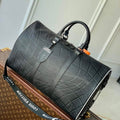 LV M21382 Louis Vuitton Keepall Bandouliere 50 Bag Black - Default Title - View 1
