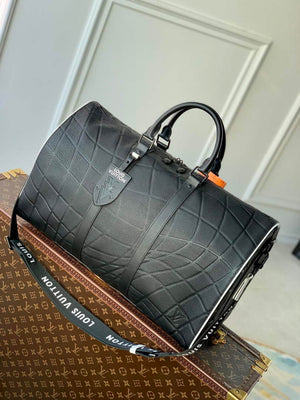 LV M21382 Louis Vuitton Keepall Bandouliere 50 Bag Black - Default Title - View 1