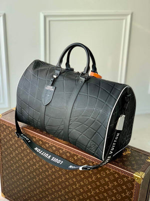 LV M21382 Louis Vuitton Keepall Bandouliere 50 Bag Black - Default Title - View 3