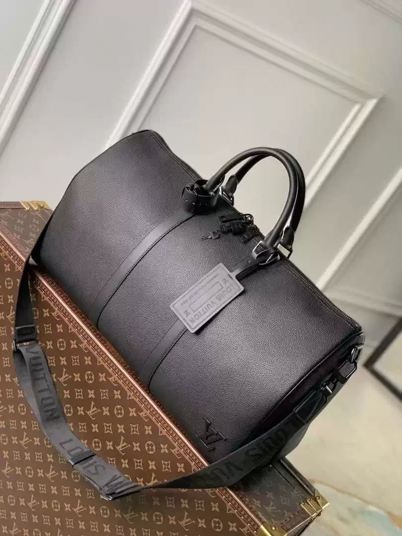 LV M21420 Louis Vuitton Keepall Bandouliere 50 Keepall Bandouli¨¨re LV Aerogram Black