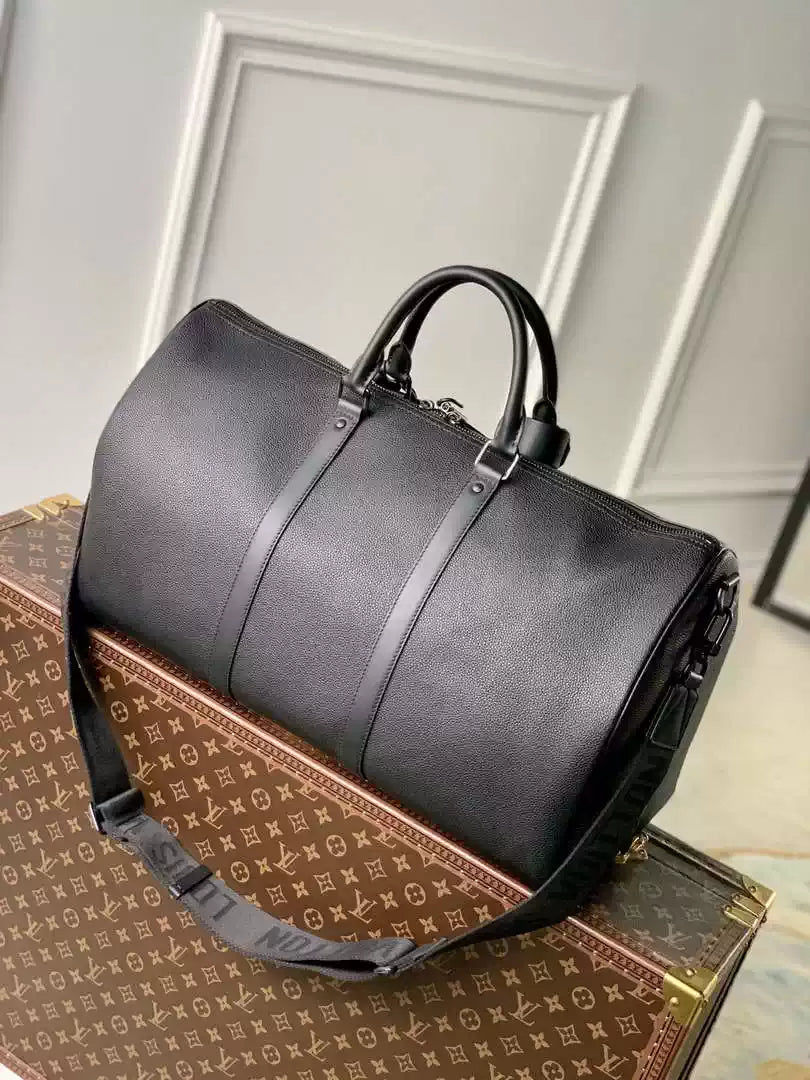 LV M21420 Louis Vuitton Keepall Bandouliere 50 Keepall Bandouli¨¨re LV Aerogram Black