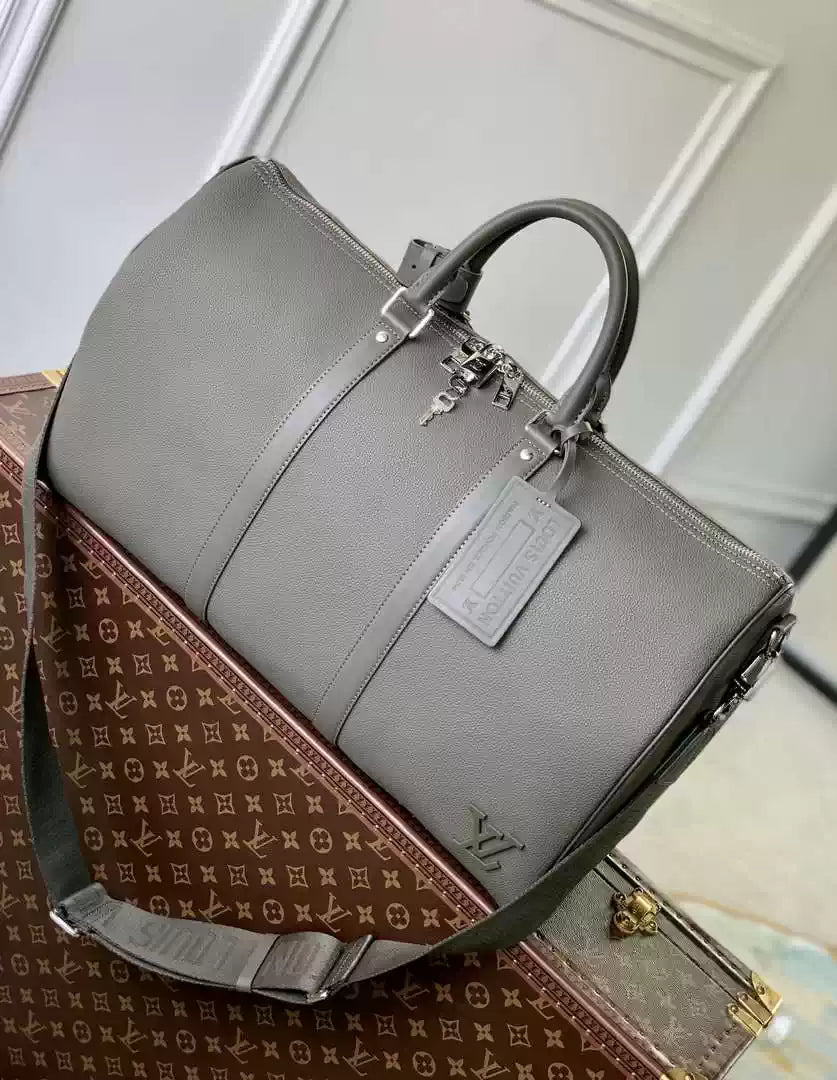 LV M21420 Louis Vuitton Keepall Bandouliere 50 Keepall Bandouli¨¨re LV Aerogram Dark Green - Default Title - View 1