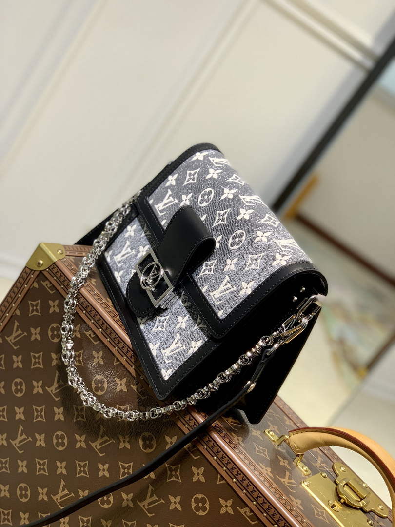 LV M21458 Louis Vuitton Dauphine MM Bag Grey - Default Title - View 2