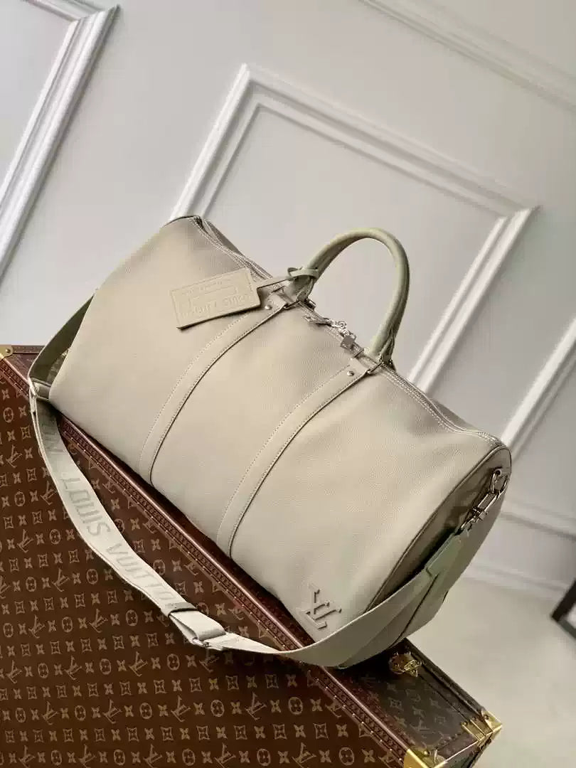 LV M21536 Louis Vuitton Keepall Bandouliere 50 Keepall Bandouli¨¨re LV Aerogram Khaki - Default Title - View 1