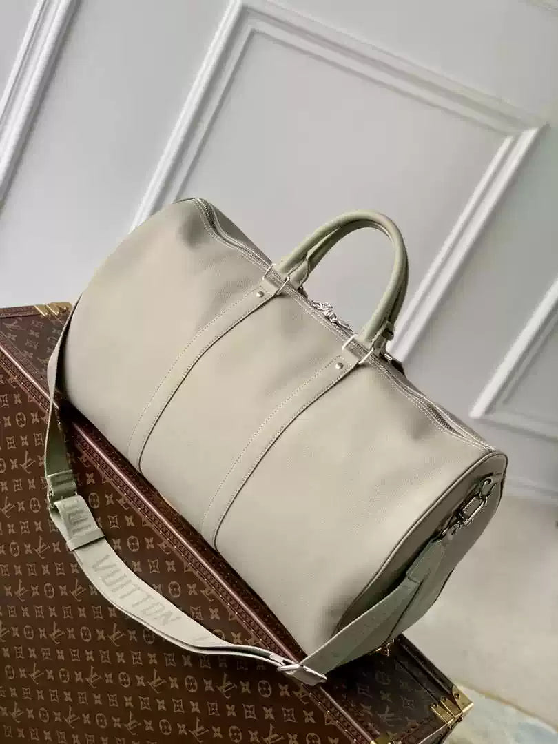 LV M21536 Louis Vuitton Keepall Bandouliere 50 Keepall Bandouli¨¨re LV Aerogram Khaki - Default Title - View 3