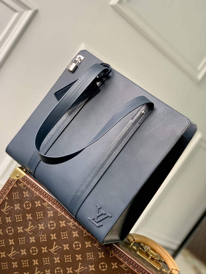 LV M21542 Louis Vuitton Takeoff Tote Bag Navy Blue - Default Title - View 3