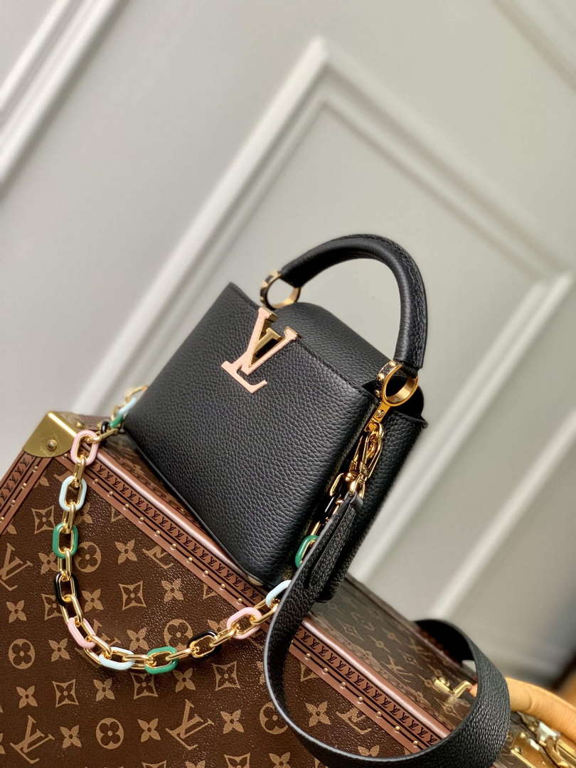 LV M21641 Louis Vuitton Capucines Mini Handbag Black - Default Title - View 2