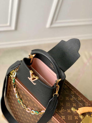 LV M21641 Louis Vuitton Capucines Mini Handbag Black - Default Title - View 7