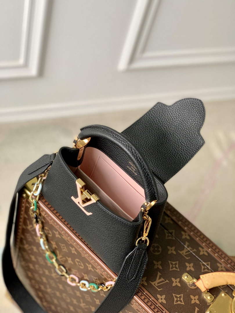 LV M21641 Louis Vuitton Capucines Mini Handbag Black - Default Title - View 7