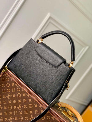 LV M21641 Louis Vuitton Capucines MM Handbag Black - Default Title - View 3