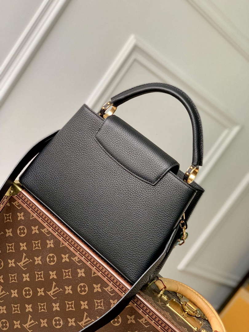LV M21641 Louis Vuitton Capucines MM Handbag Black - Default Title - View 3