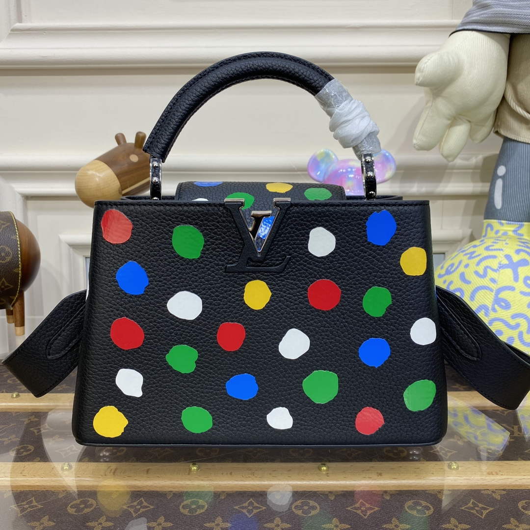 LV M21663 Louis Vuitton LV x YK Capucines BB Bag Black - Default Title - View 1