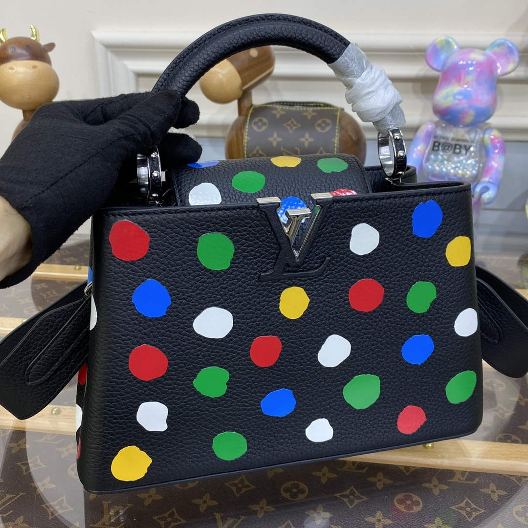 LV M21663 Louis Vuitton LV x YK Capucines BB Bag Black - Default Title - View 5