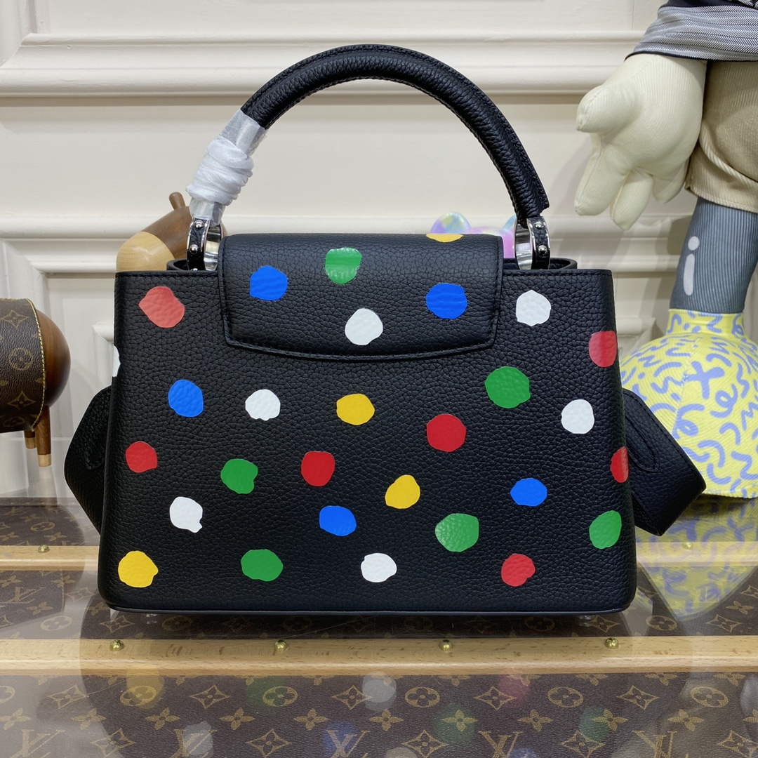 LV M21663 Louis Vuitton LV x YK Capucines MM Bag Black - Default Title - View 2